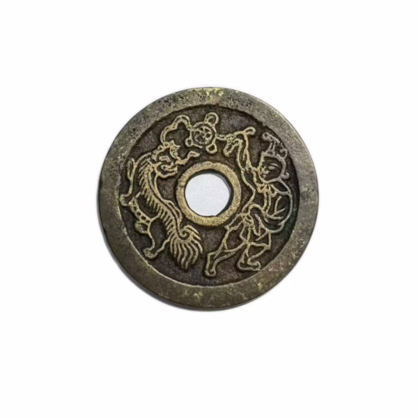 Wishing for a great amount of wealth and bringing in wealth and treasures; A foreigner(Hu people in ancient terms) dancing with a lion
