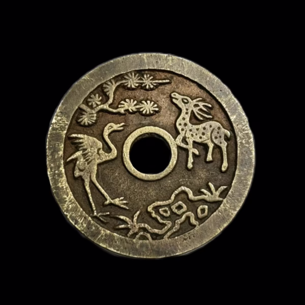 A house full of gold and jade, long life, wealth and honor; The crane and the deer in spring